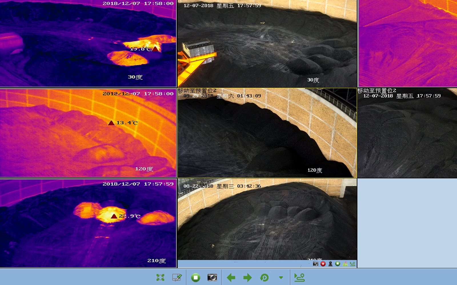 在线热像仪实时监测煤仓防火